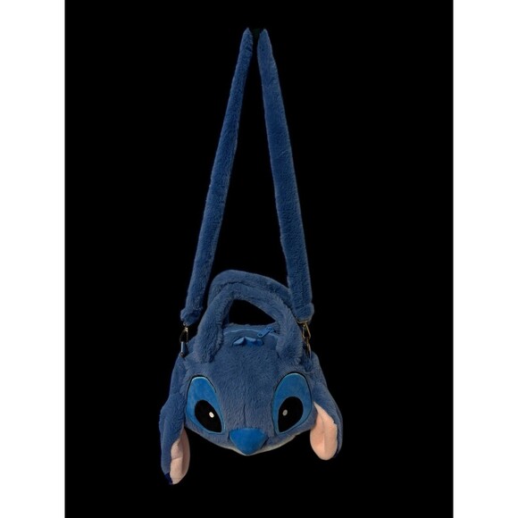 Disney Other - Disney Stitch Plush Crossbody Bag Fuzzy Blue Character Purse Zipper Closure